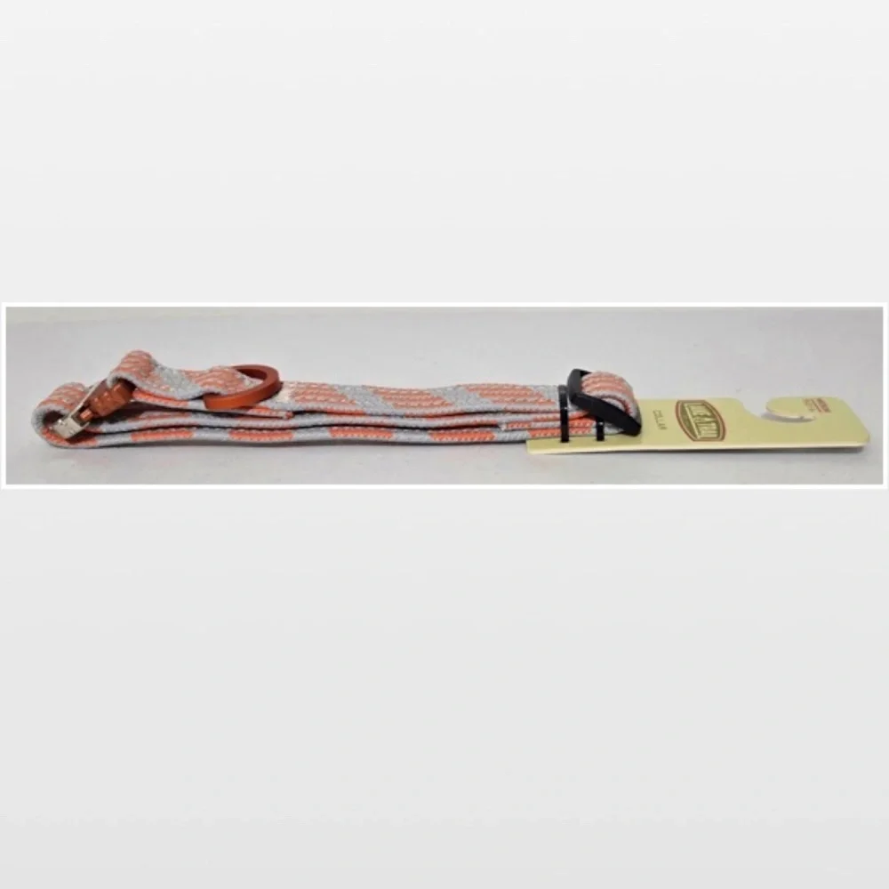New Lake & Trail Dog Collar Medium Adjustable Pet Animal Grey Orange NWT